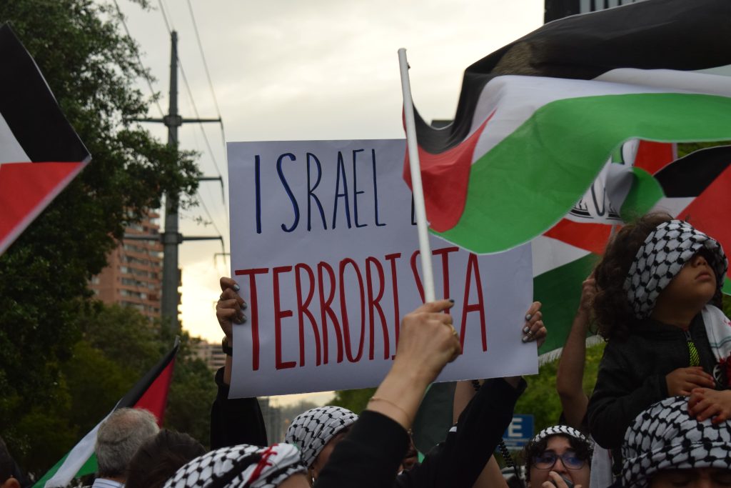 Manifestación fuera de la embajada de Israel